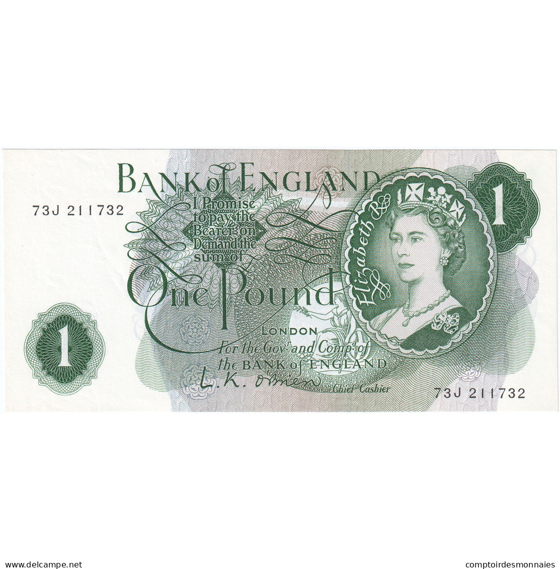 Billet, Grande-Bretagne, 1 Pound, Undated (1960-78), Undated, KM:374e, NEUF - 1 Pound