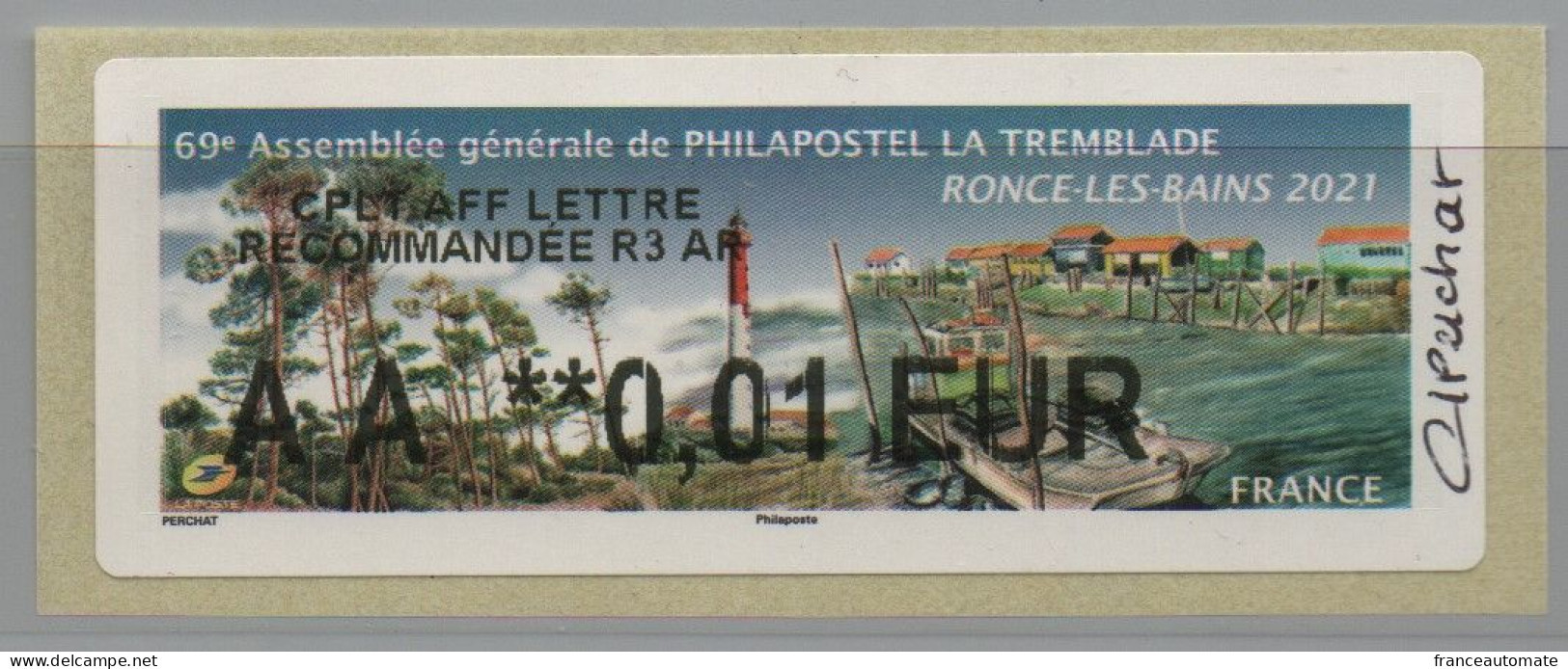 Atm, Lisa2, 69ème AG Philapostel, RONCES-LES-BAINS,3/4 Septembre 2021, Pinède, Phare" La Coubre", Cabanes Ostreicoles - 2010-... Illustrated Franking Labels