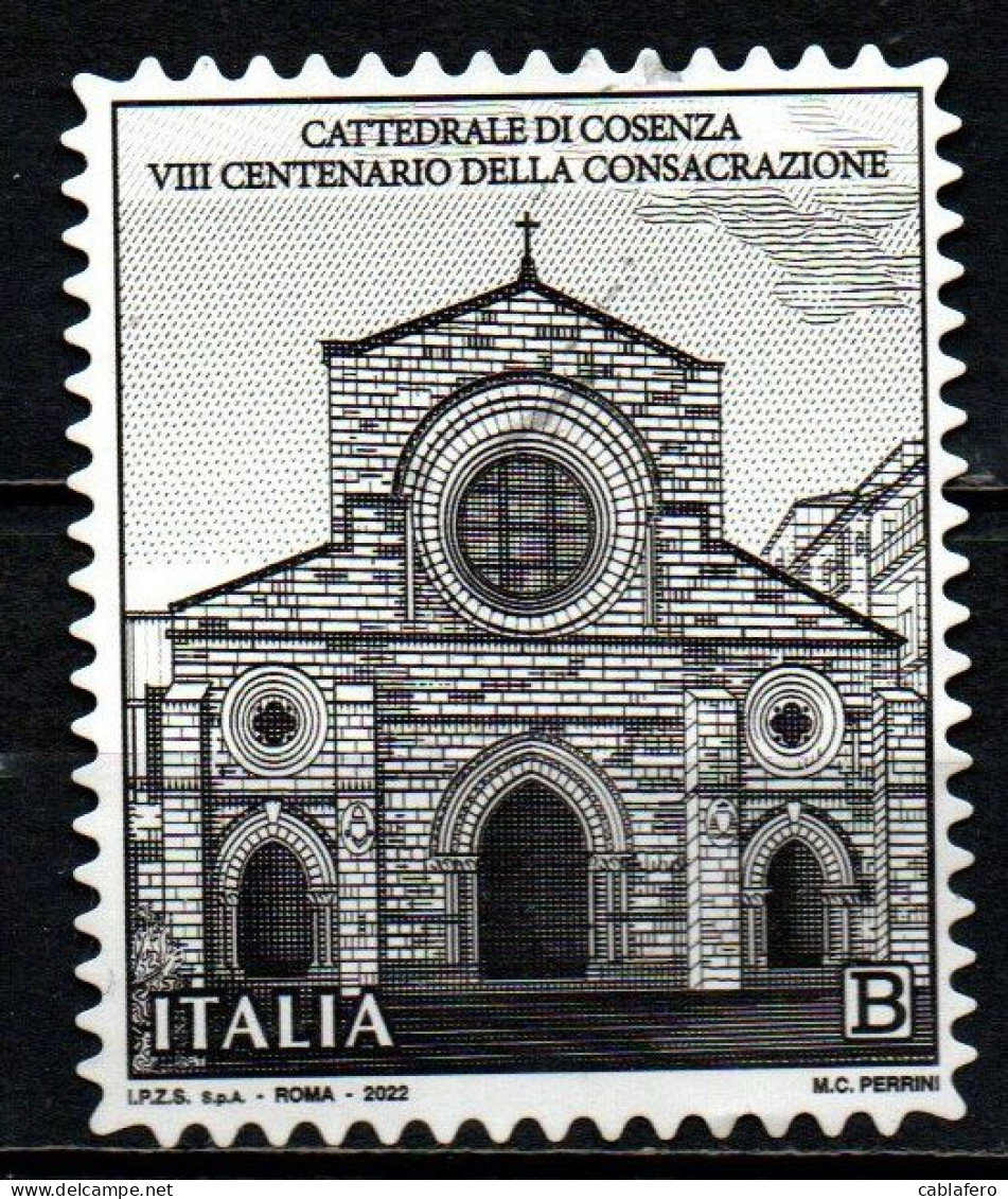 ITALIA - 2022 - CATTEDRALE DI COSENZA - VIII CENTENARIO DELLA CONSACRAZIONE - USATO - 2021-...: Gebraucht