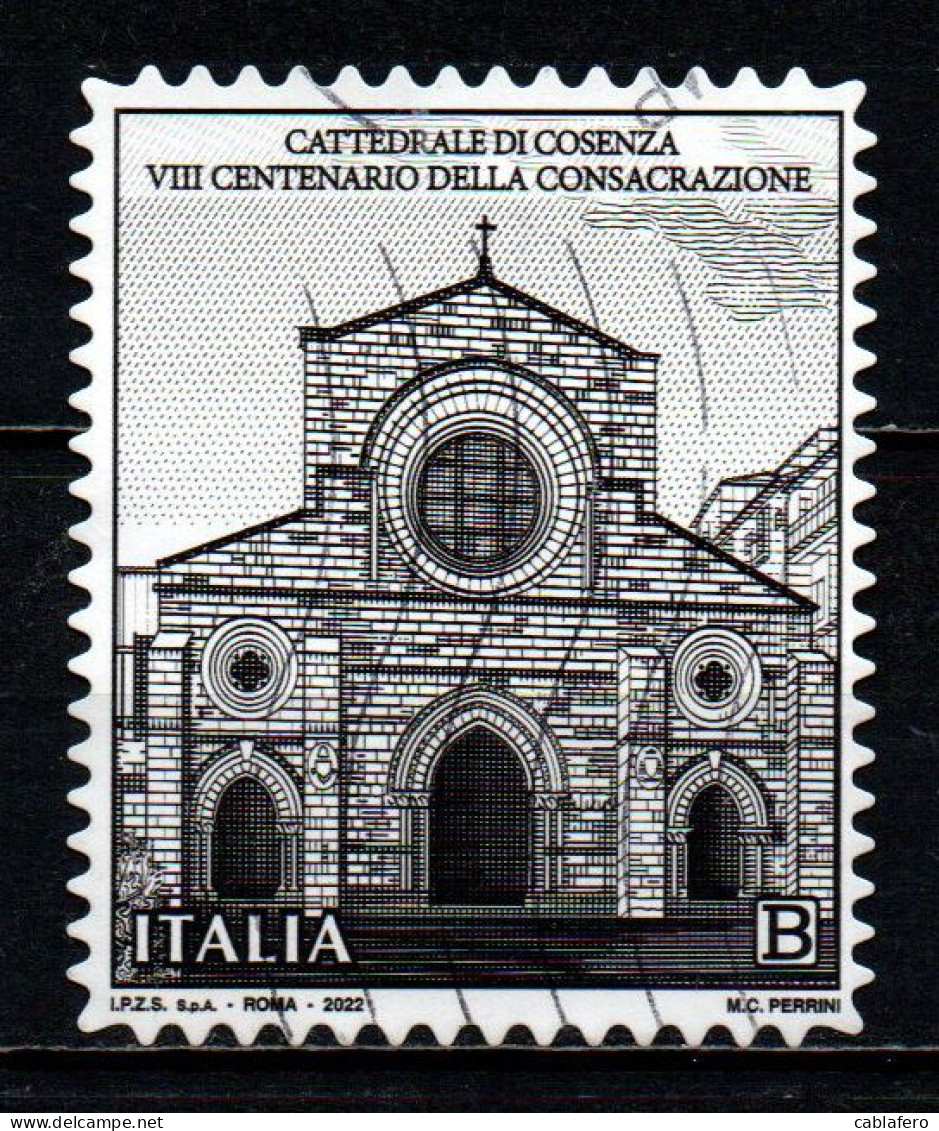 ITALIA - 2022 - CATTEDRALE DI COSENZA - VIII CENTENARIO DELLA CONSACRAZIONE - USATO - 2021-...: Used