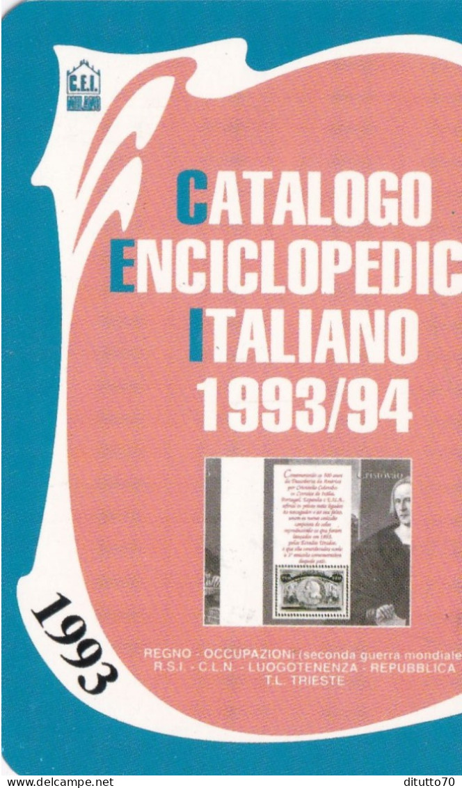 Calendarietto - Catalogo Enciclopedico Italiano - Trieste - Anno 1993 - Petit Format : 1991-00