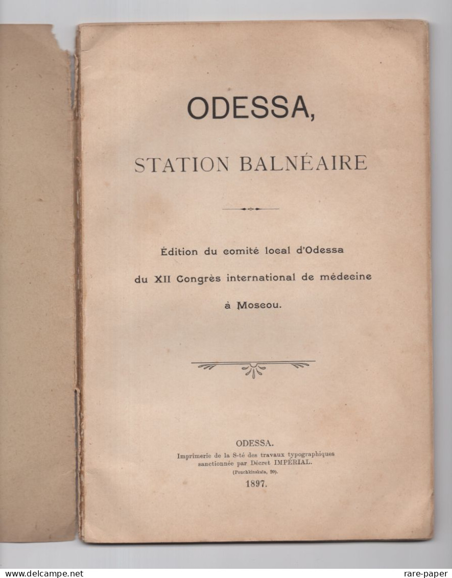 Russian Empire Odessa Ukraine Odesa Illustrated Book 'ODESSA STATION BALNEAIRE' 1897 - Slav Languages