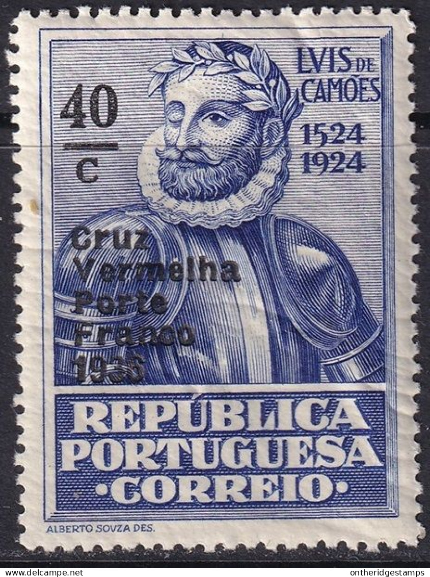 Portugal 1936 Sc 1S61 Mundifil 60a Red Cross Franchise MLH* Black Overprint Variety - Neufs