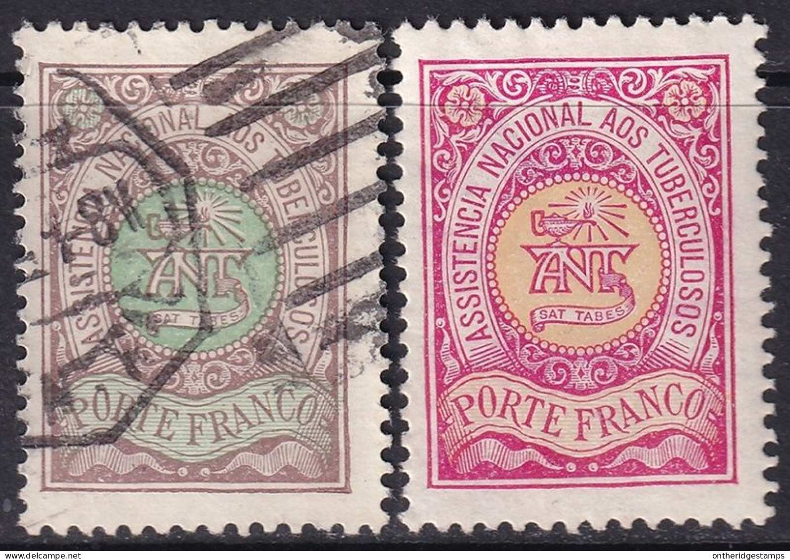 Portugal 1904 Sc 4S1-2 Mundifil 1-2 Tuberculosis Aid Franchise Set Used/MH* - Neufs