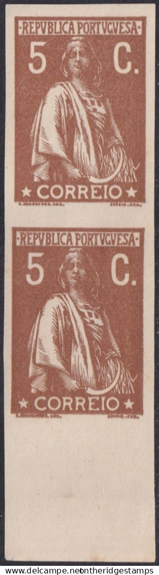 Portugal 1917 Sc 240 Mundifil 227 Imperf Proof Margin Pair MH* - Proofs & Reprints