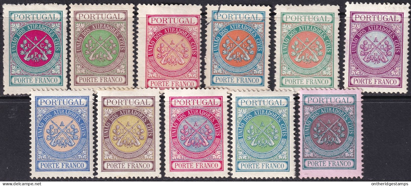 Portugal 1899 Sc 2S1/2S12 Mundifil 1/12 Rifle Clubs Franchise Partial Set Most MH* - Nuevos