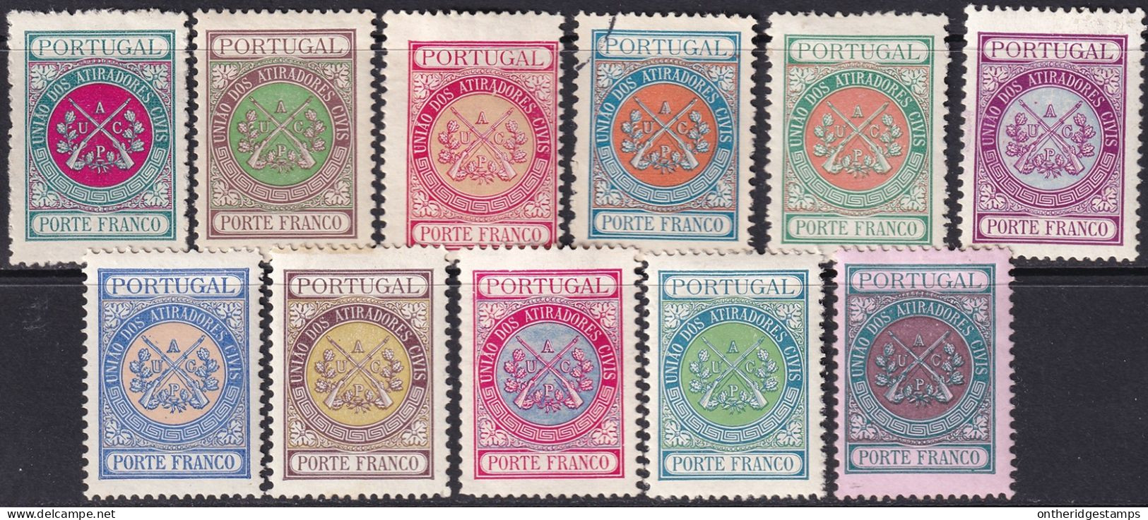Portugal 1899 Sc 2S1/2S12 Mundifil 1/12 Rifle Clubs Franchise Partial Set Most MH* - Unused Stamps