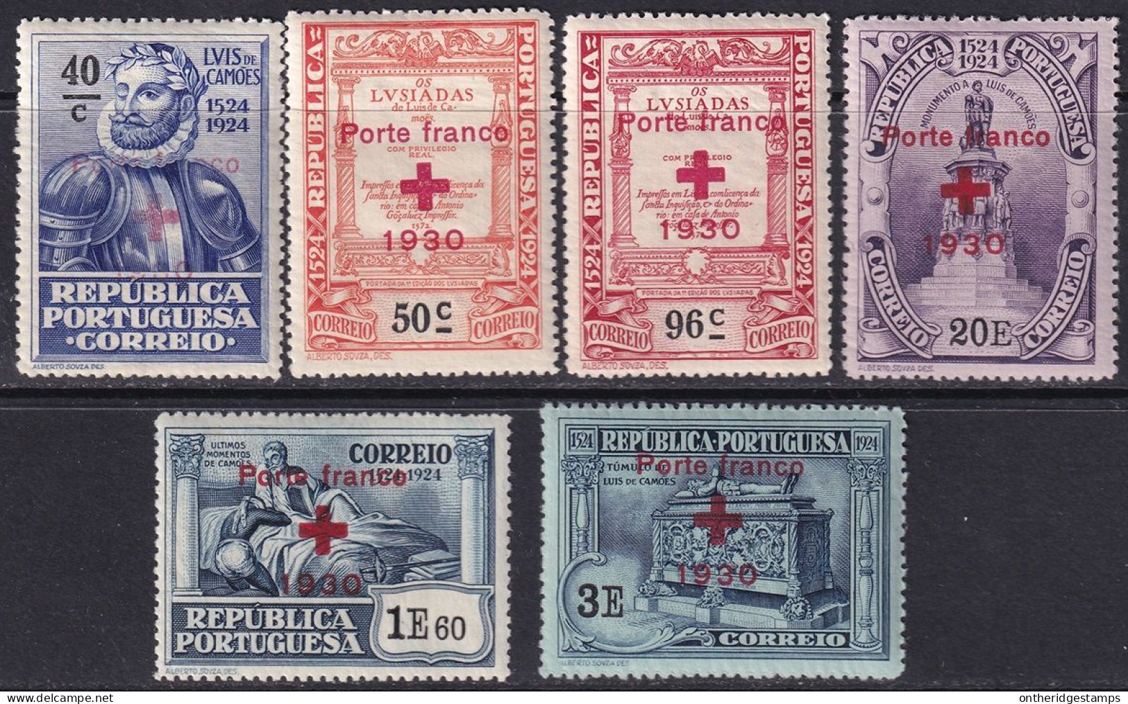 Portugal 1930 Sc 1S24-9 Mundifil 23-8 Red Cross Franchise Set MLH* - Ongebruikt