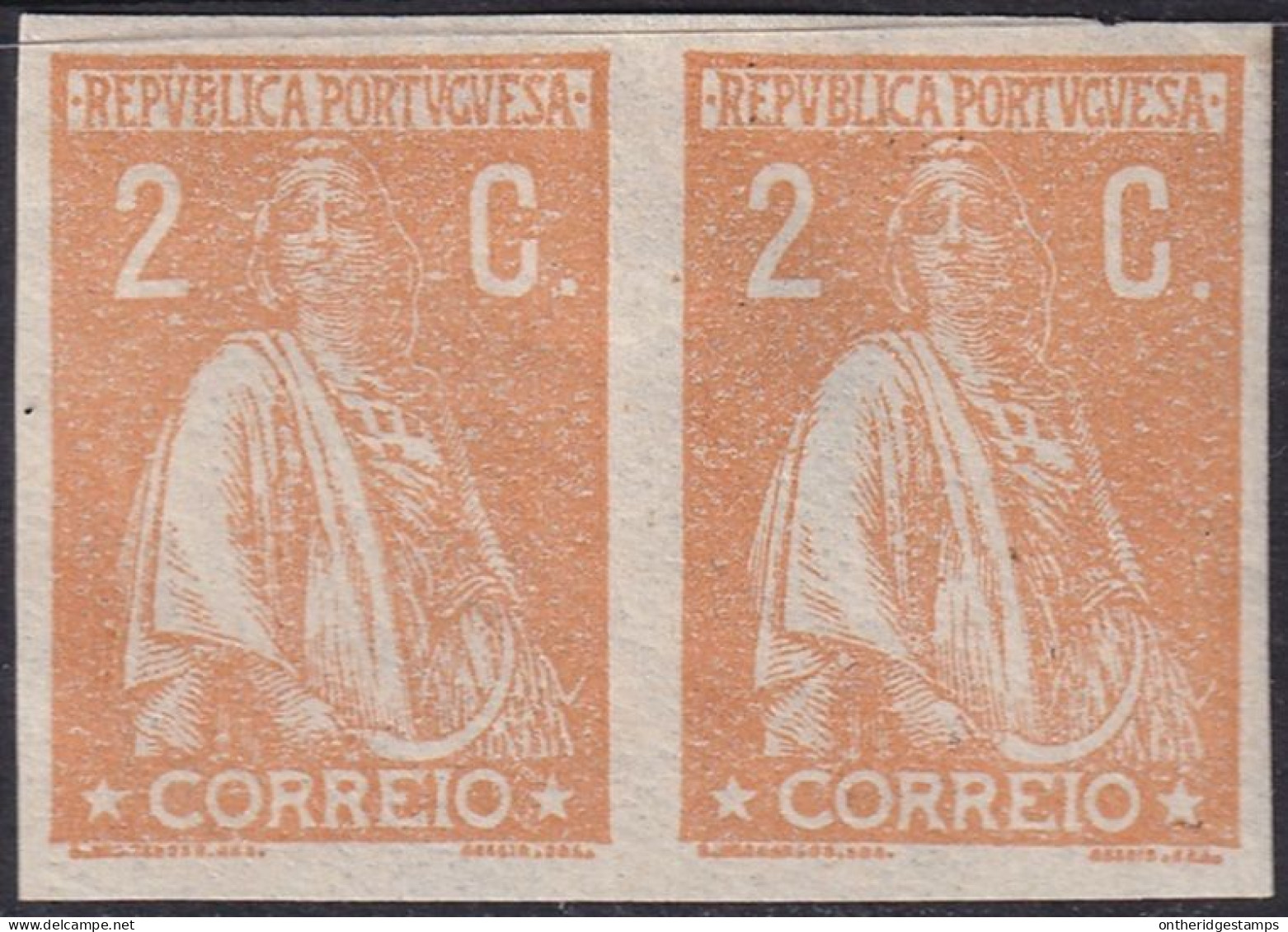 Portugal 1917 Sc 234 Mundifil 223 Imperf Proof Pair MH* - Essais, épreuves & Réimpressions