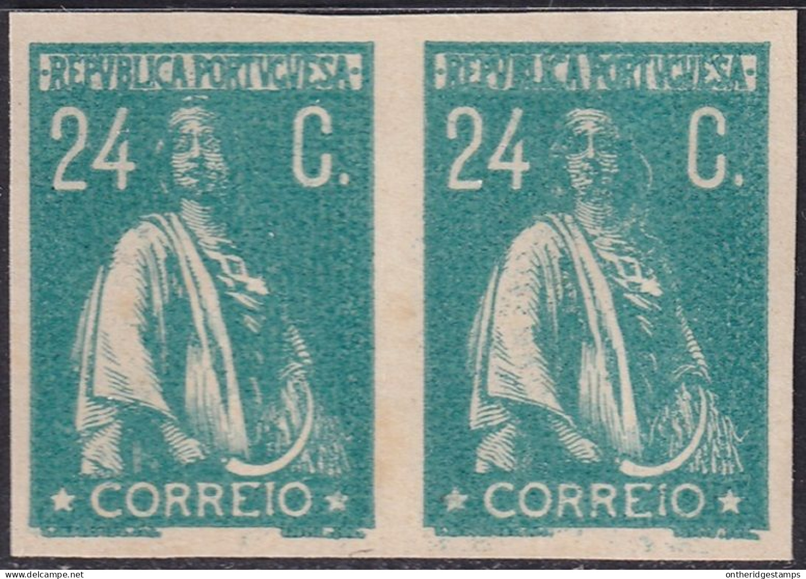 Portugal 1920 Sc 284 Mundifil 241 Imperf Proof Pair MNH** - Prove E Ristampe