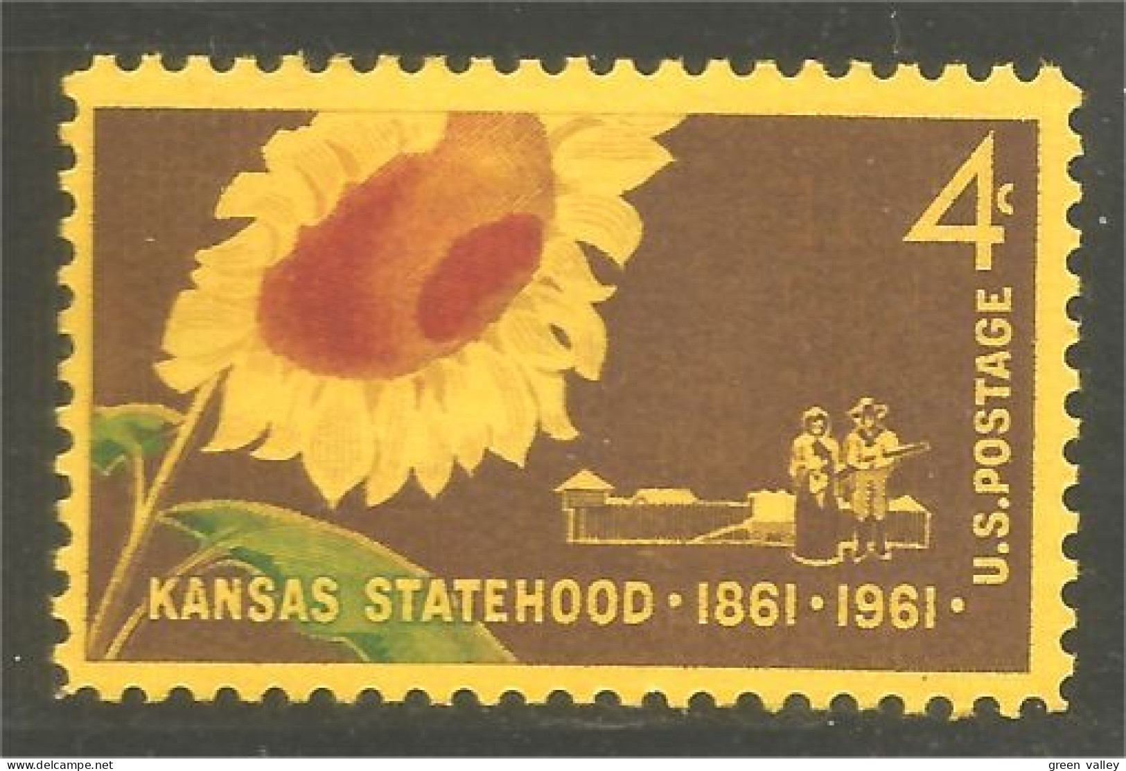 914 USA Kansas Statehood Tournesol Sunflower Ferme Farm Agriculture MNH ** Neuf SC (USA-1183b) - Agricoltura