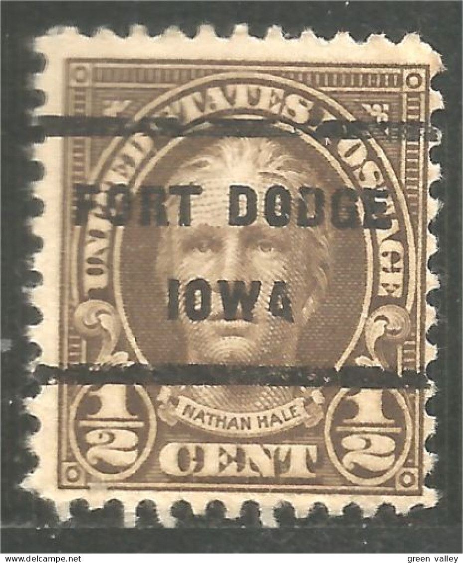 912 USA Nathan Hale Precancel FORT DODGE IOWA (USA-516) - Préoblitérés