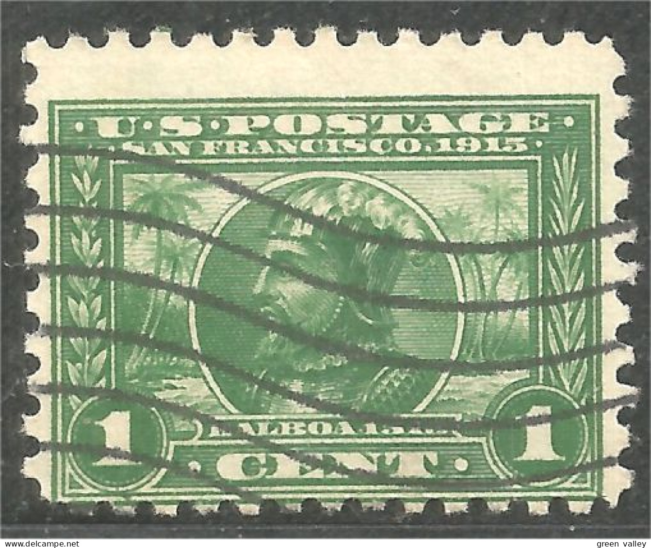 912 USA 1914 1c Green Vasco Nunez De Balboa (USA-444) - Gebraucht