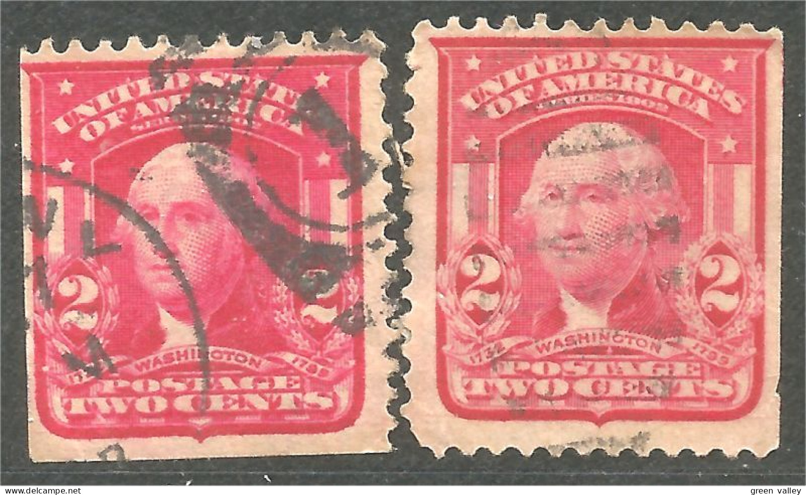 912 USA 1908 2c Red Washington 2 Colors (USA-438) - Used Stamps