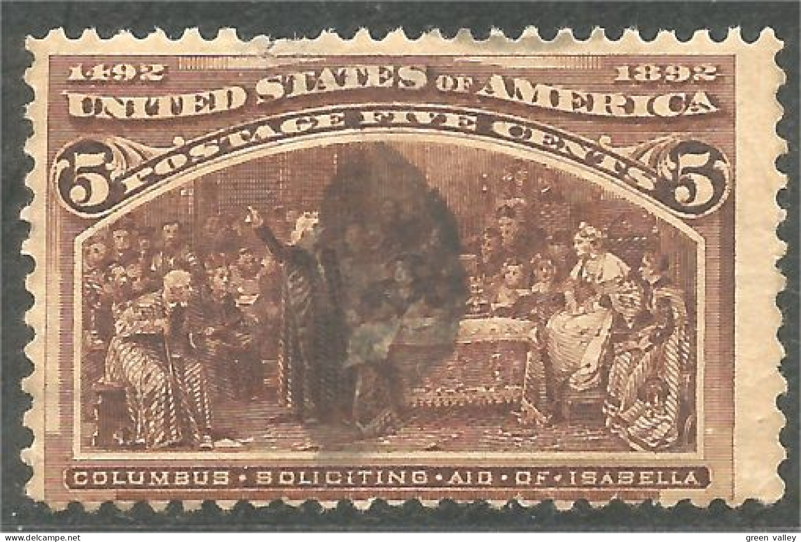 912 USA 1893 5c Columbus Colliciting Queen (USA-437) - Oblitérés