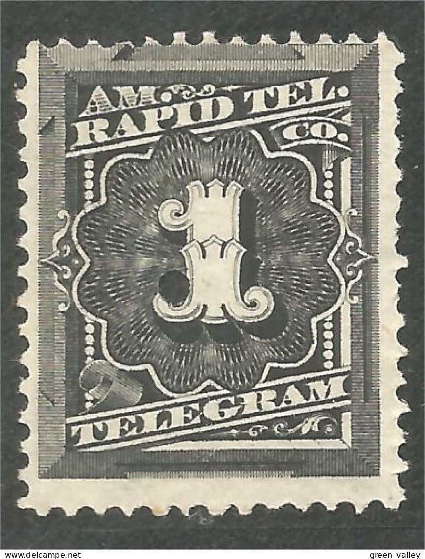 912 USA 1881 No Gum 1c Rapid Tel Telegram (USA-424) - Telegraphenmarken