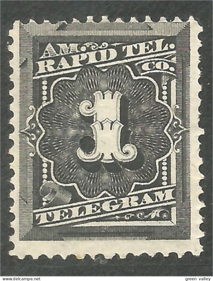 912 USA 1881 No Gum 1c Rapid Tel Telegram (USA-424) - Telegraph Stamps