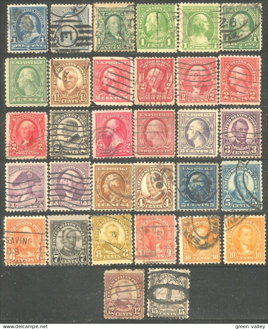 912 USA 32 Stamps 1/2c-15c All Different Before 1925 (USA-416) - Oblitérés