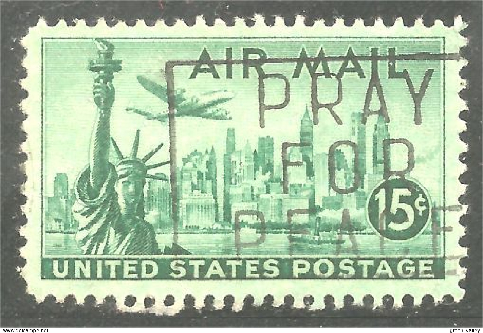 912 USA Liberty Avion Airplane PRAY FOR PEACE PRIEZ PAIX (USA-384) - Militaria