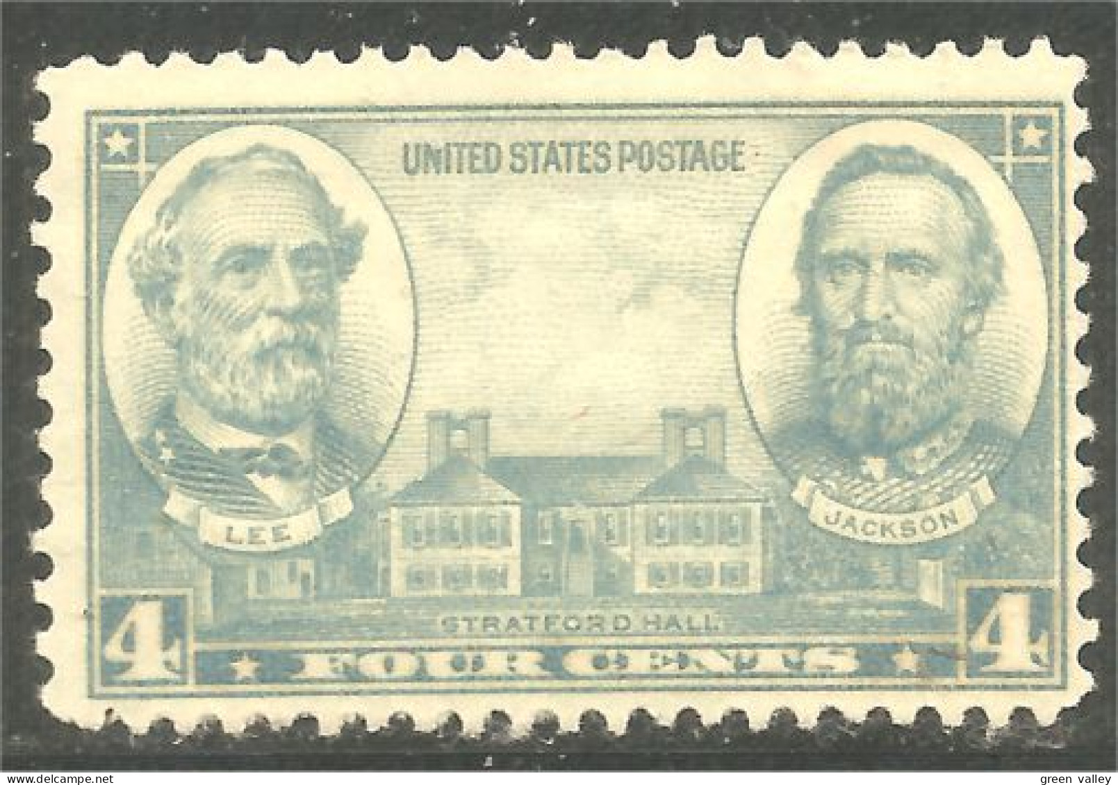 912 USA 1937 General Lee Jackson MH * Neuf (USA-357c) - Used Stamps