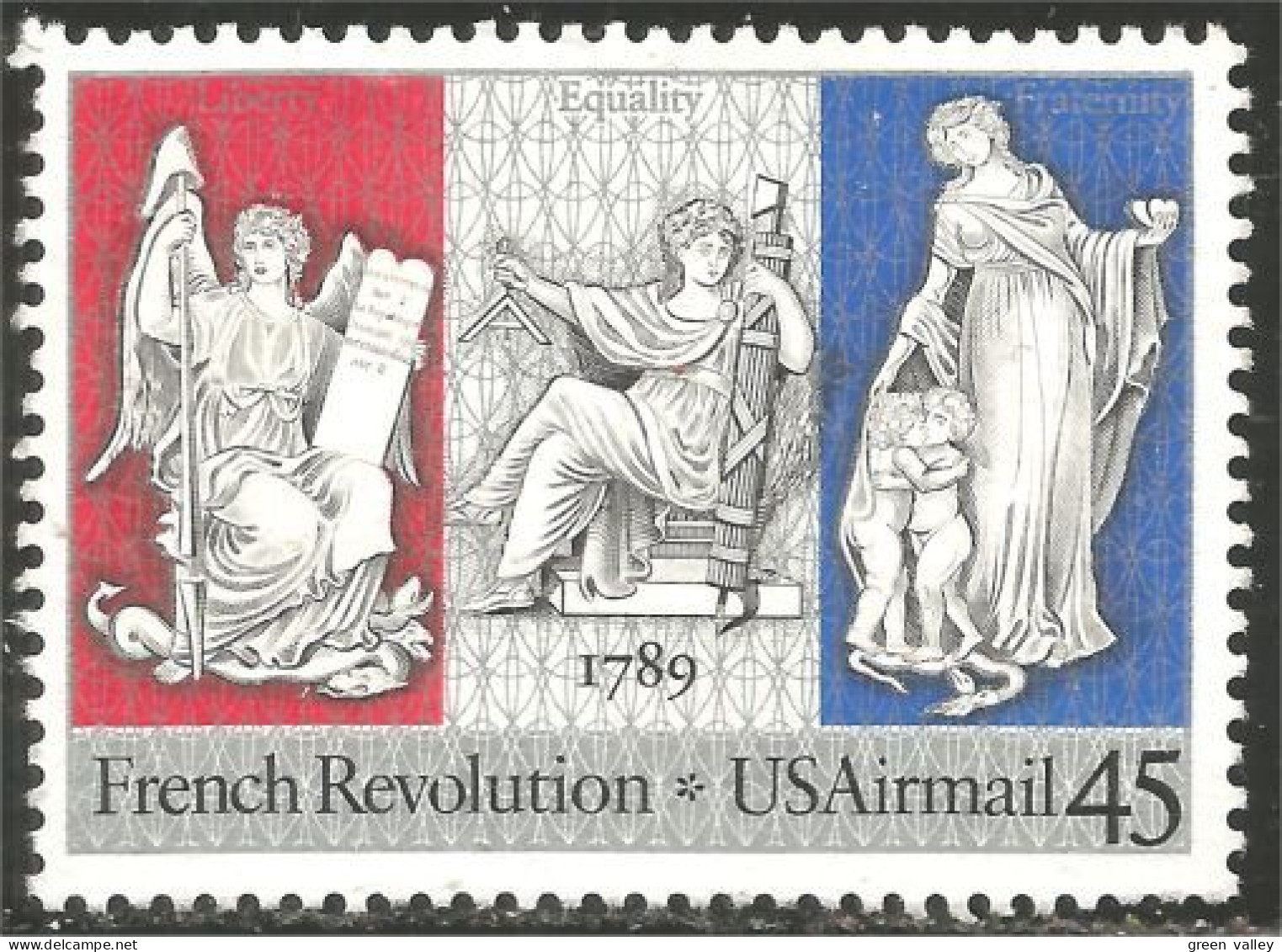 912 USA Revolution Française No Gum (USA-298) - Franse Revolutie