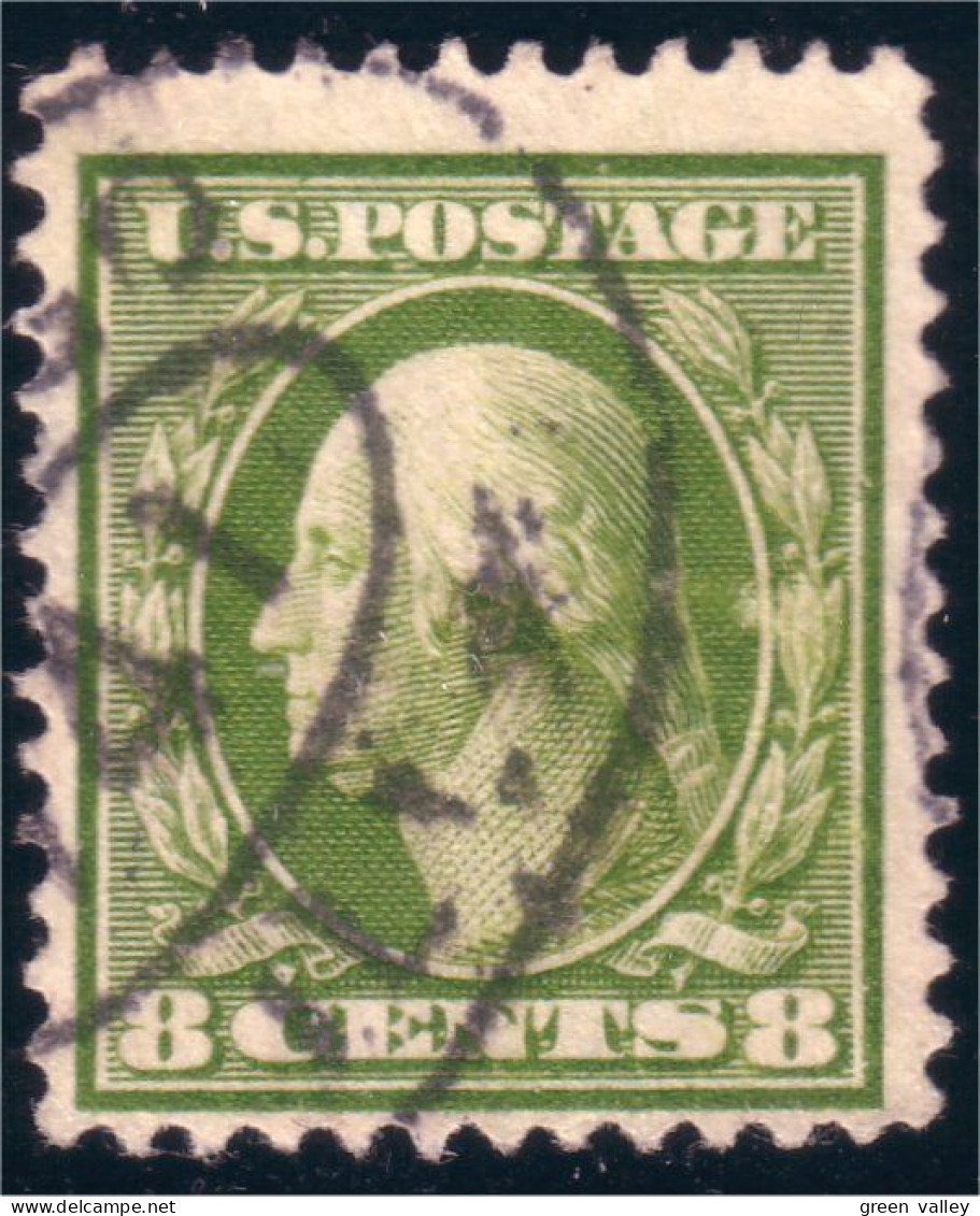 912 USA 1914 George Washington 8c Olive (USA-197) - Used Stamps