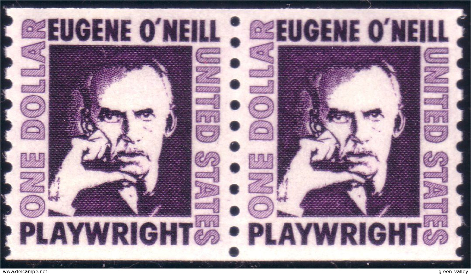 912 USA 1966 Eugene O'Neill Pair Coil Roulette Perf 10 Vertical MNH ** Neuf SC (USA-174) - Nuovi