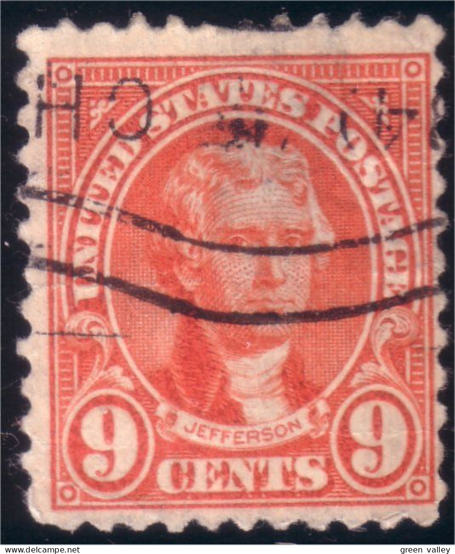 912 USA 1923 Jefferson 9c Rose (USA-74) - Gebruikt