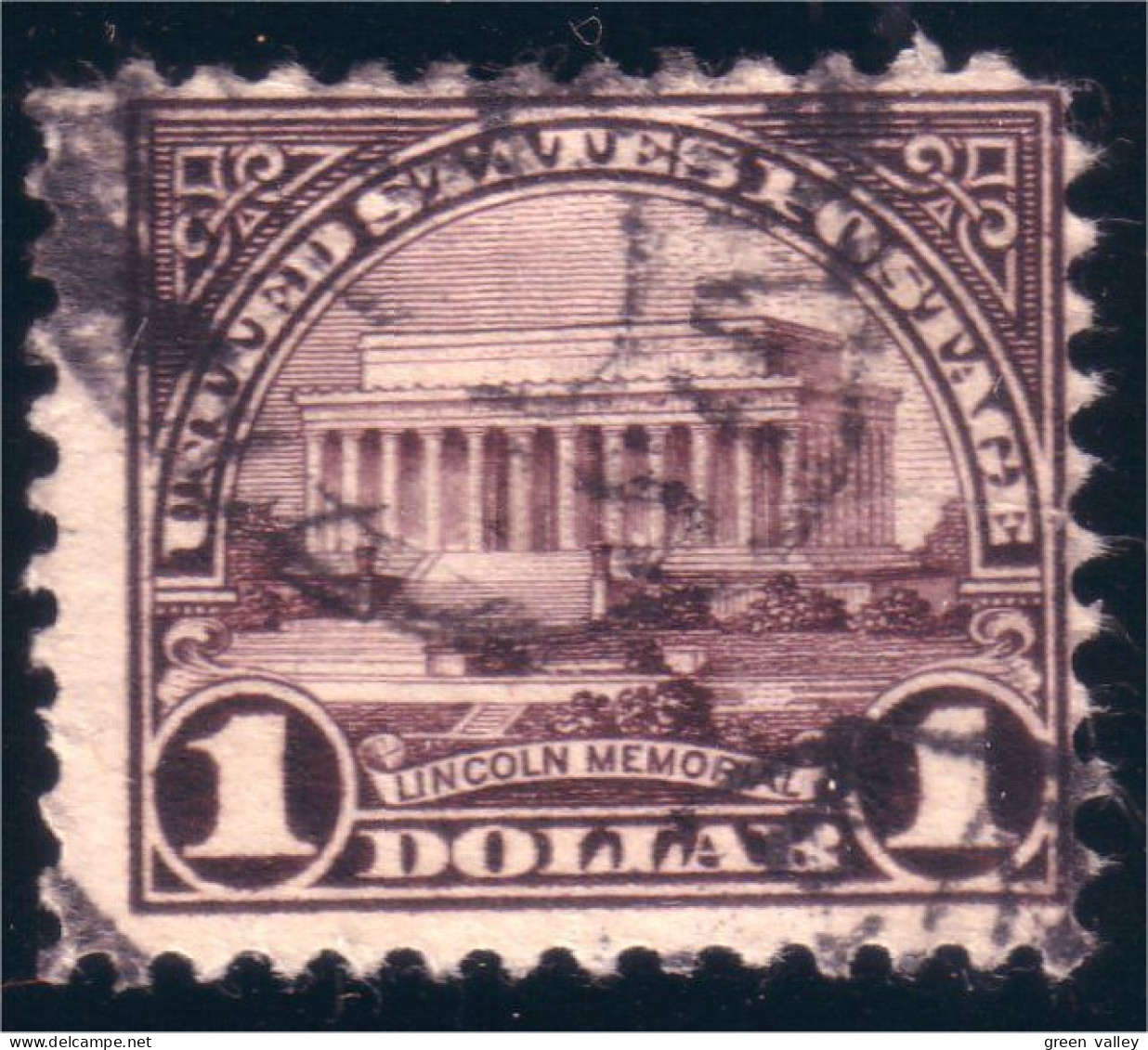 912 USA 1923 Lincoln Memorial $1 Violet (USA-79) - Oblitérés