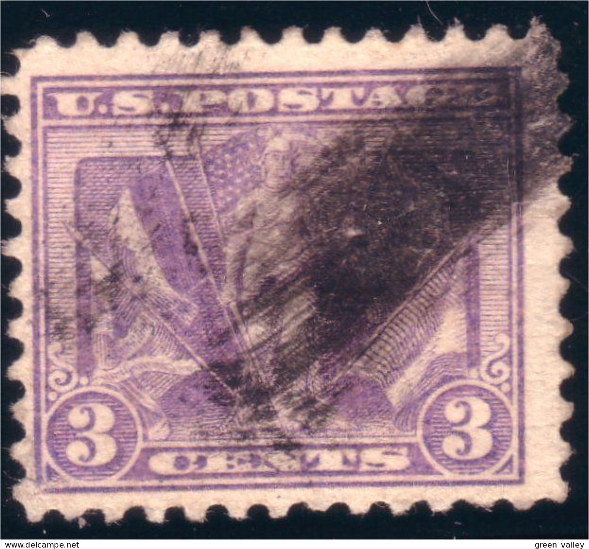 912 USA 1919 Victory Flag Victoire Drapeau 3c Violet (USA-59) - Usati