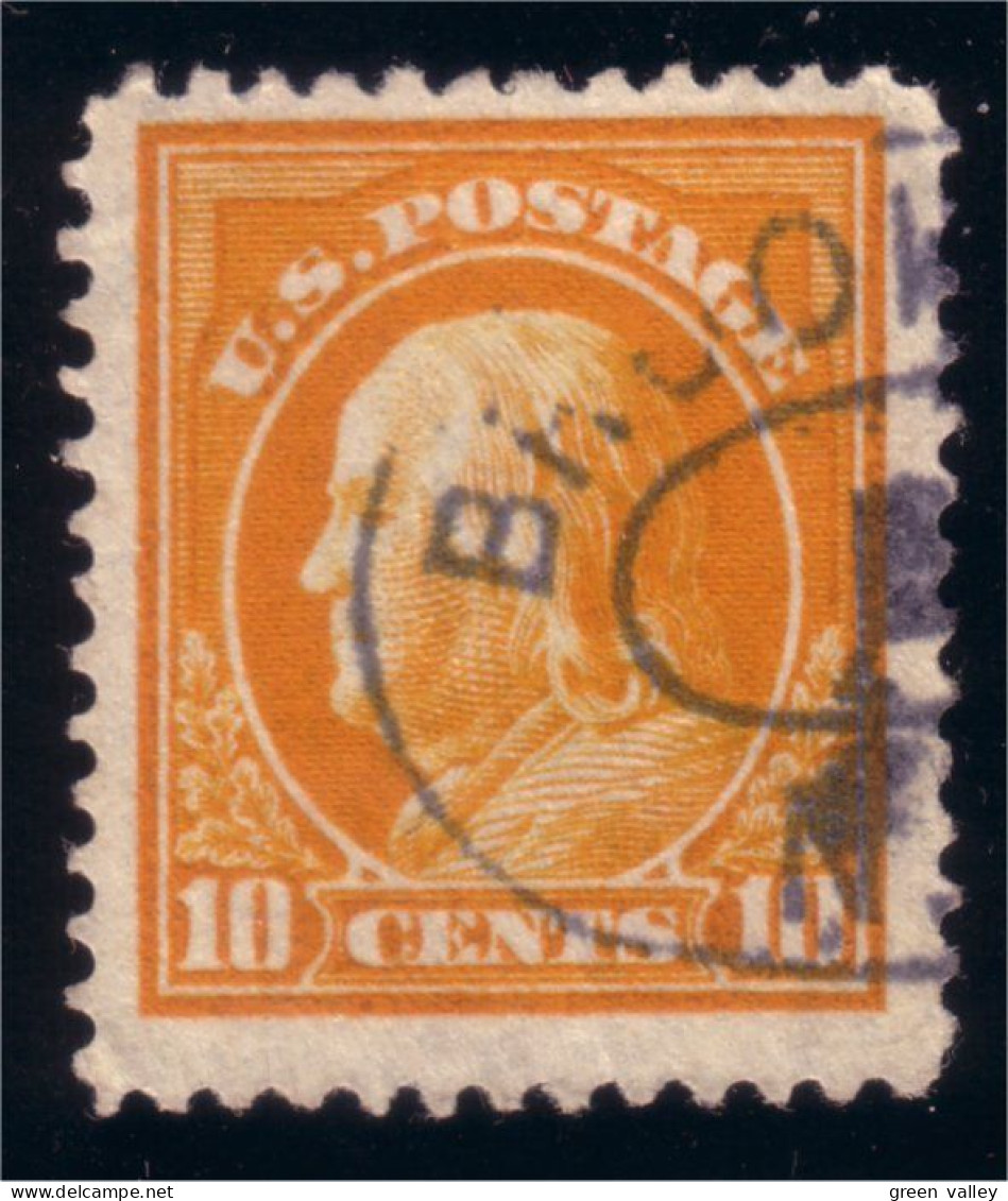 912 USA 1912 Benjamin Franklin 10 Cents Orange (USA-40) - Used Stamps