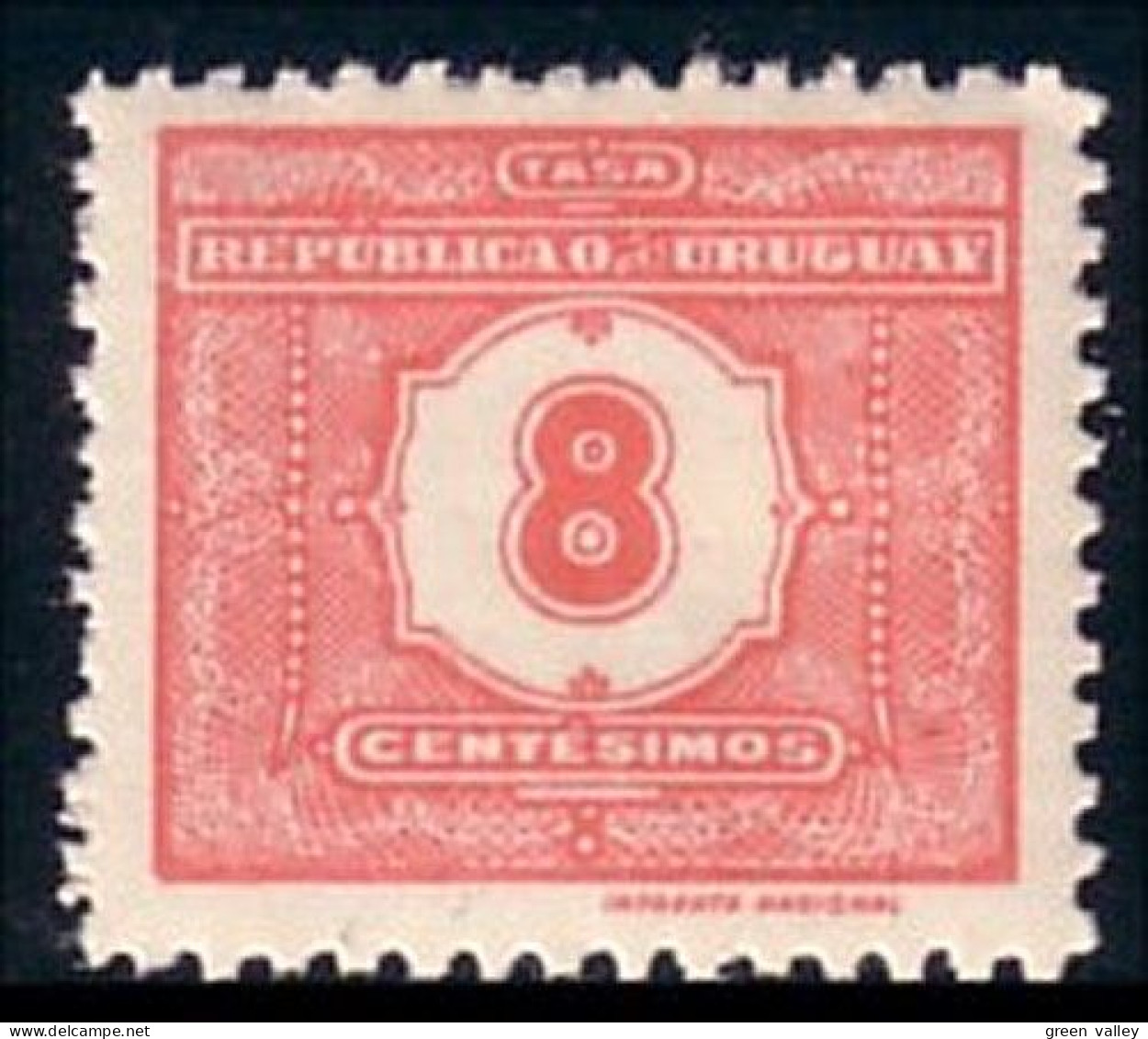 906 Uruguay 8c Rose MNH ** Neuf SC (URU-64b) - Uruguay