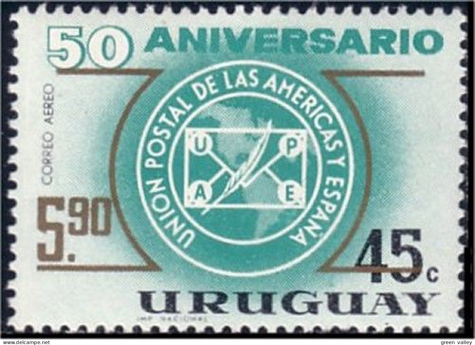 906 Uruguay Union Postal MNH ** Neuf SC (URU-49c) - U.P.U.