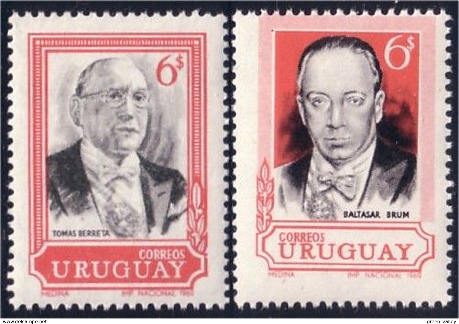 906 Uruguay Presidents Brum Beretta MNH ** Neuf SC (URU-29b) - Otros & Sin Clasificación