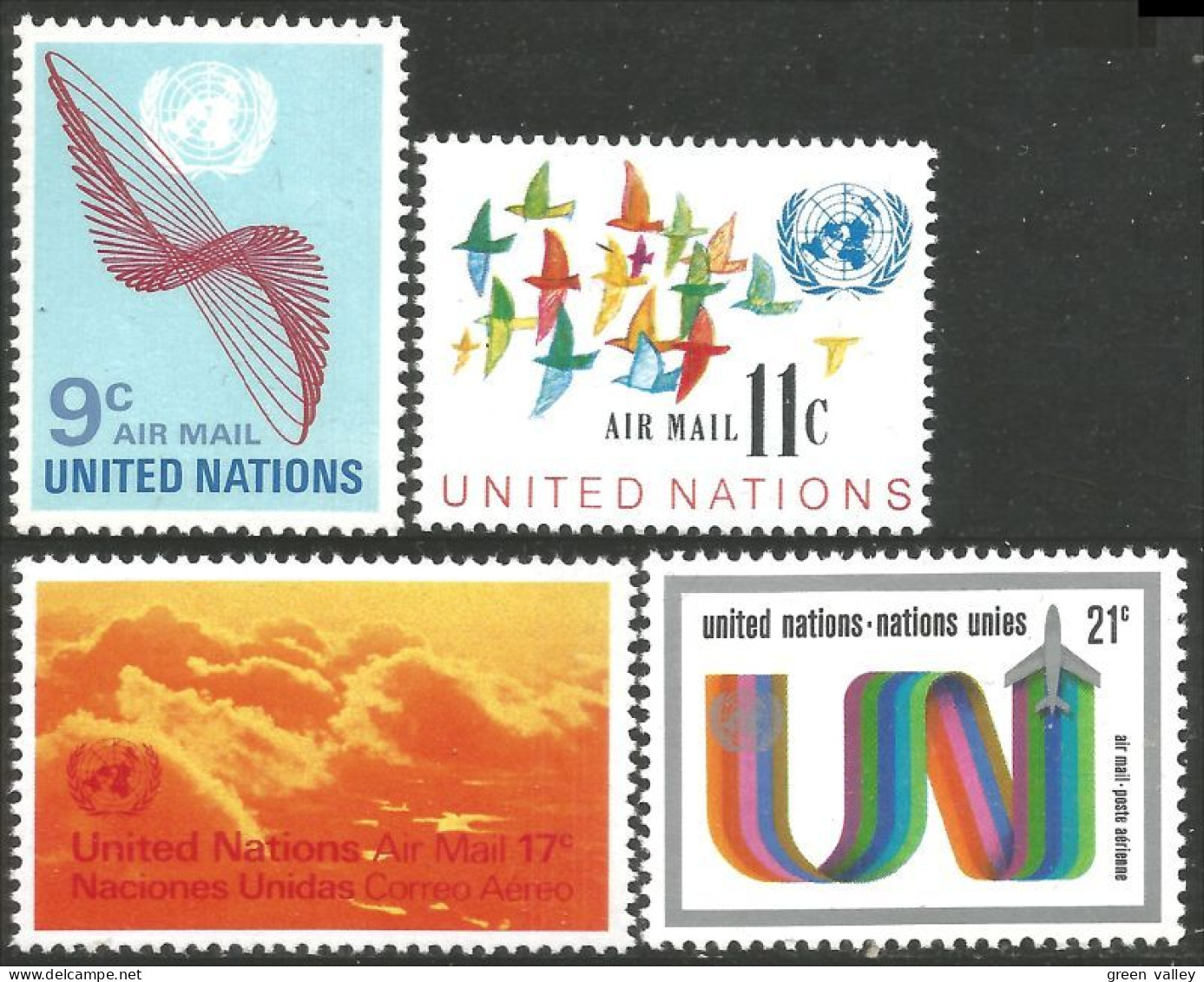 917 United Nations Unies Avion Airplane Flugzeug Aereo Oiseau Bird Vogel Uccello MNH ** Neuf SC (UNN-45) - Altri & Non Classificati
