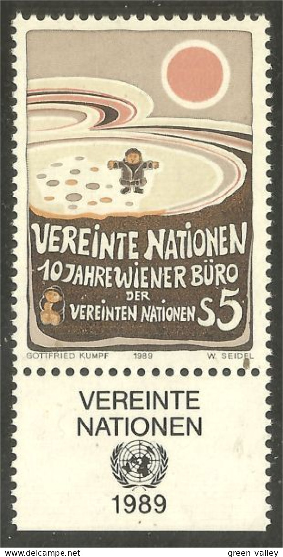 917 United Nations Unies 10 Ans Years Bureau Vienne Vienna With Tab MNH ** Neuf SC (UNN-33) - Other & Unclassified