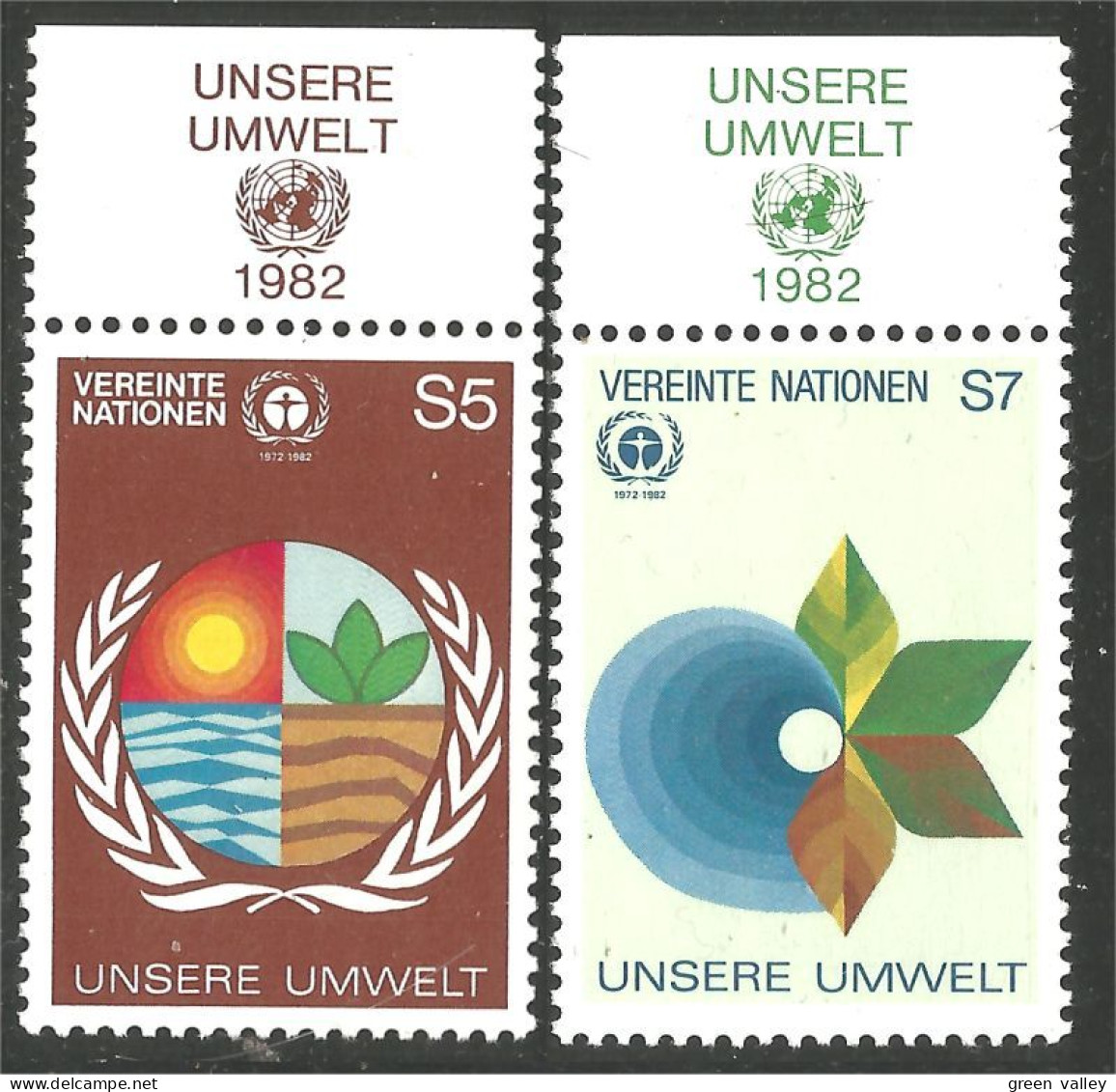 917 United Nations Unies Human Environment Environnement Humain With Tabs MNH ** Neuf SC (UNN-40) - Altri & Non Classificati