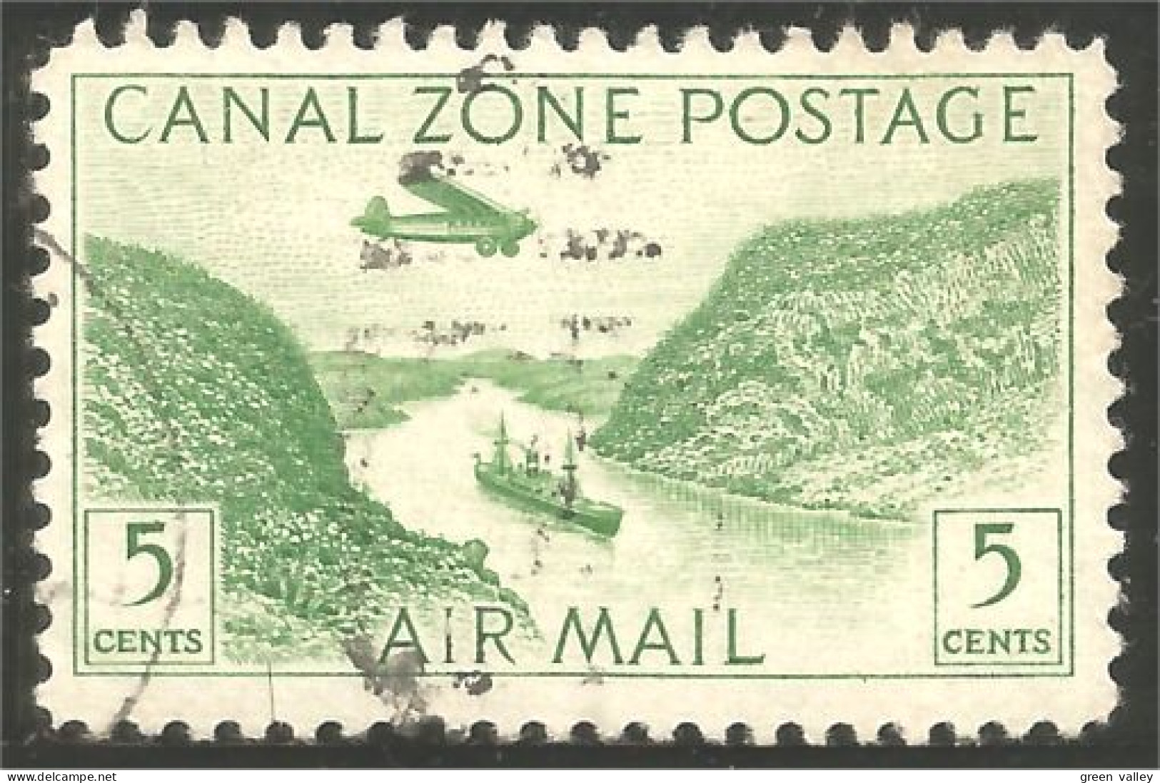 916 Canal Zone 1931 Passage Gaillard Cut Bateau Ship Avion Airplane Aero (UCZ-42) - Zona Del Canal