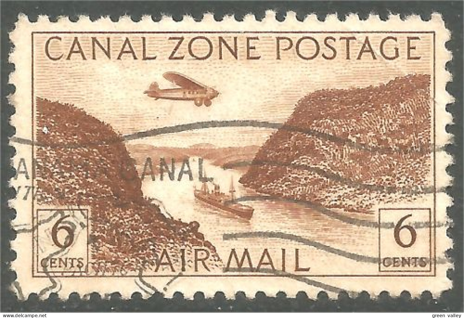 916 Canal Zone 1946 Passage Gaillard Cut Bateau Ship Avion Airplane Aero (UCZ-29) - Kanalzone