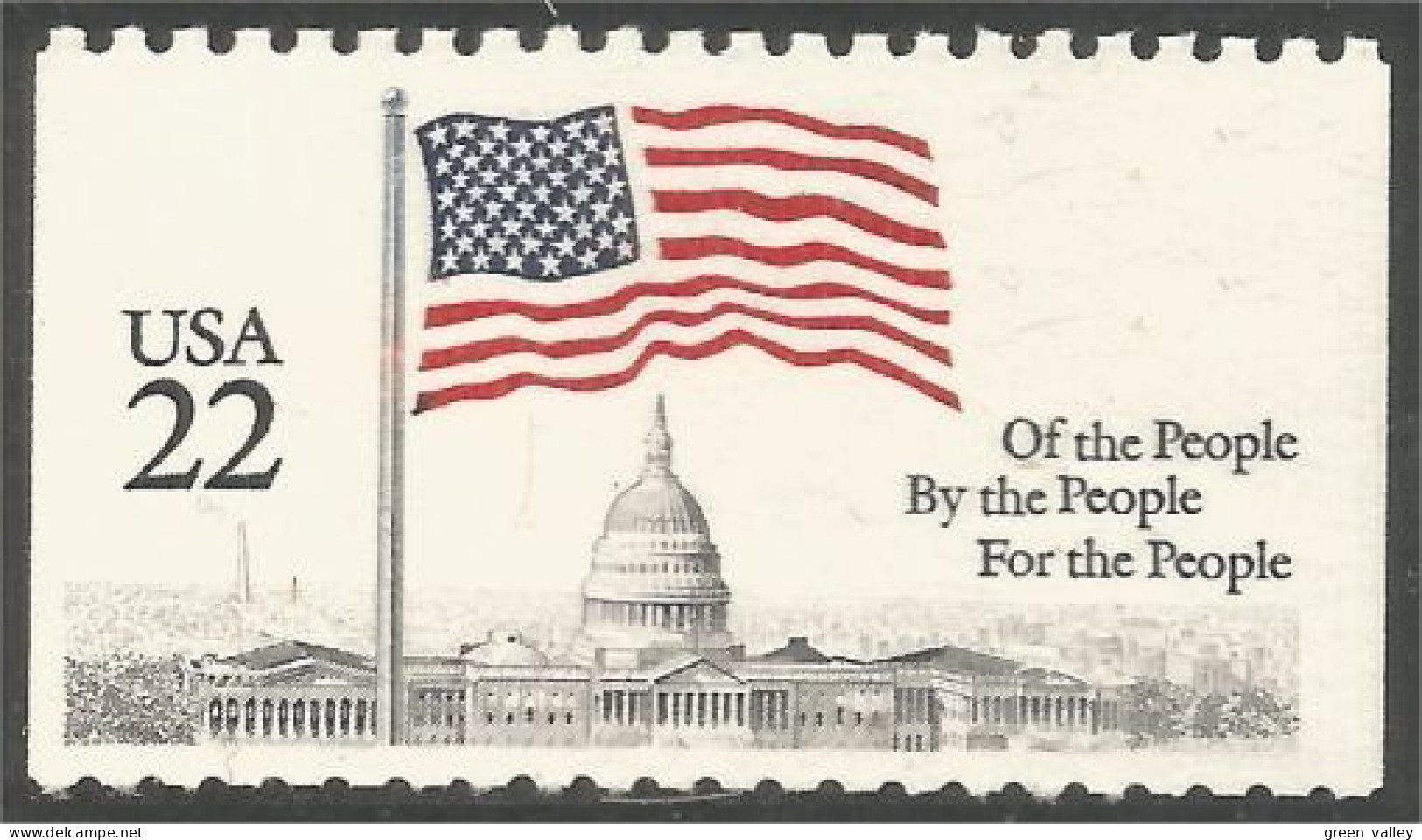 914 USA Drapeau Flag Over Capitol Dome MNH ** Neuf SC (USA-2116b) - Timbres