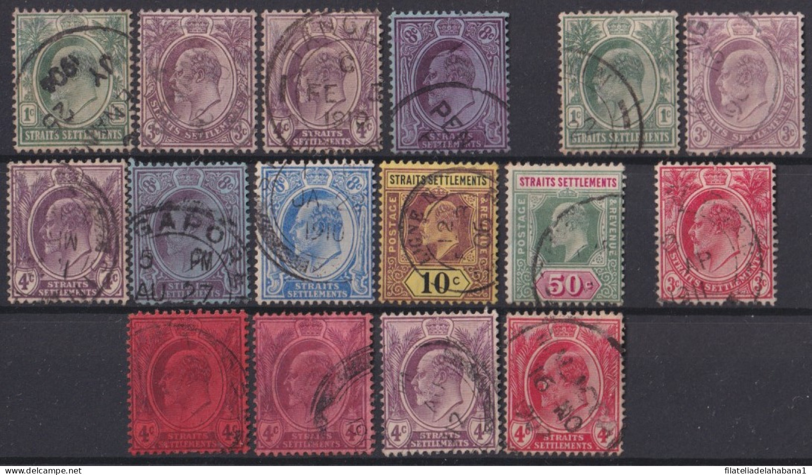 F-EX41430 STRAITS SETTLEMENTS MALAYA MALAYSIA STAMPS LOT.  - Straits Settlements