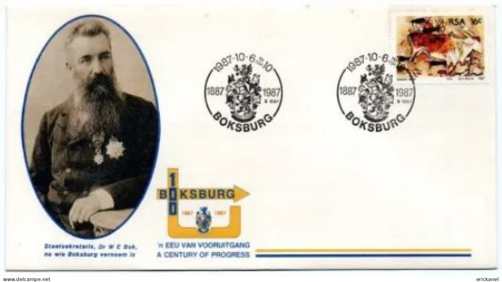 1987 SOUTH AFRICA Boksburg A Century Of Progress Commemorative Cover - FDC