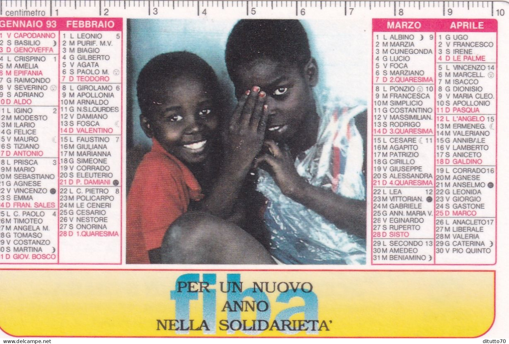 Calendarietto - FIBA - Anno 1993 - Petit Format : 1991-00