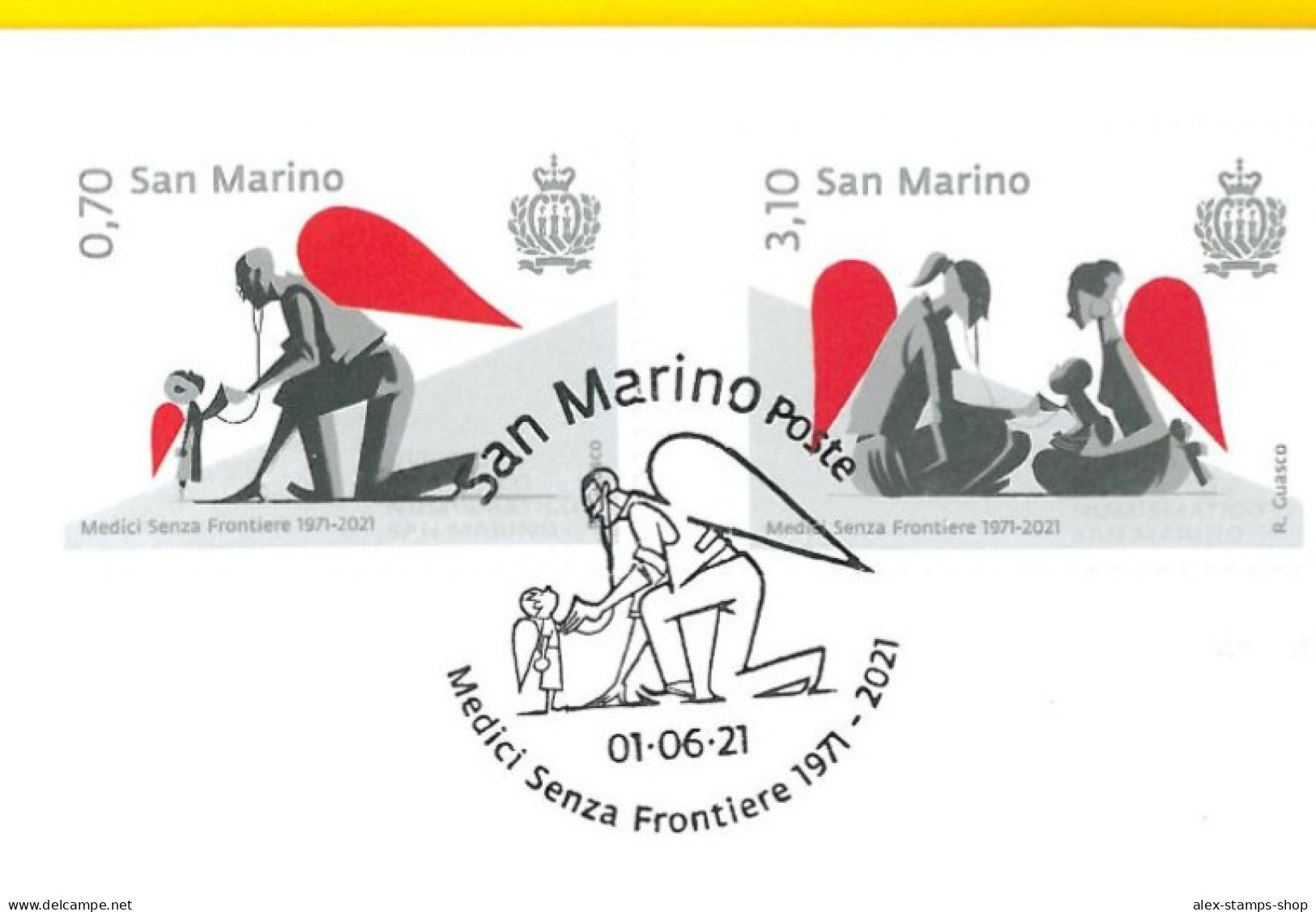 SAN MARINO 2021 FDC 50° Aniversary Medici Senza Frontiere - FIRST DAY COVER - FDC