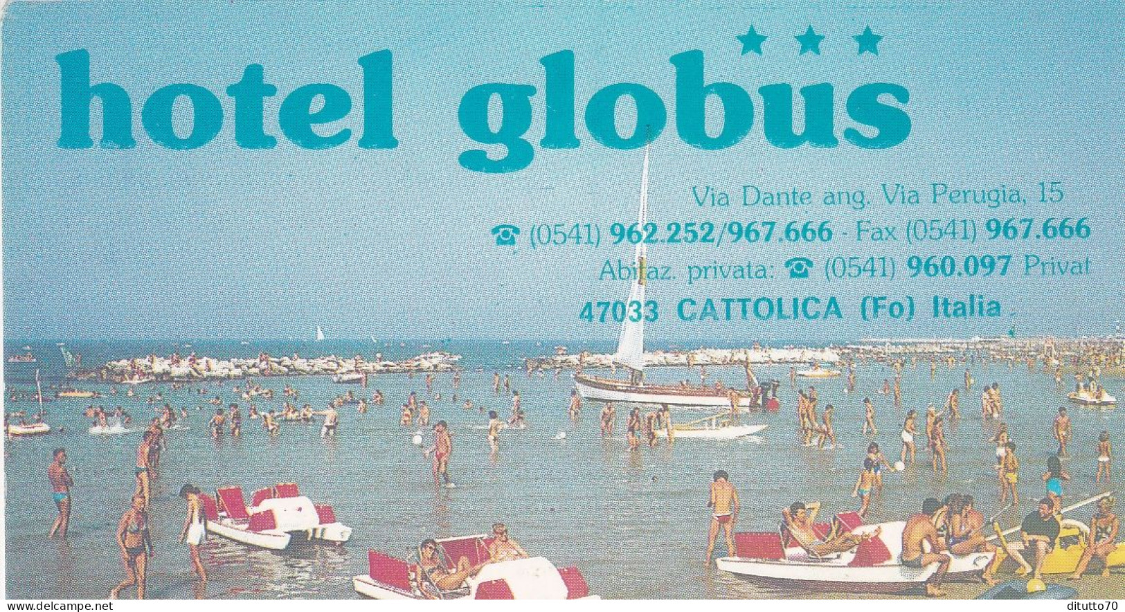 Calendarietto - Hotel Globus - Cattolica - Anno 1993 - Petit Format : 1991-00