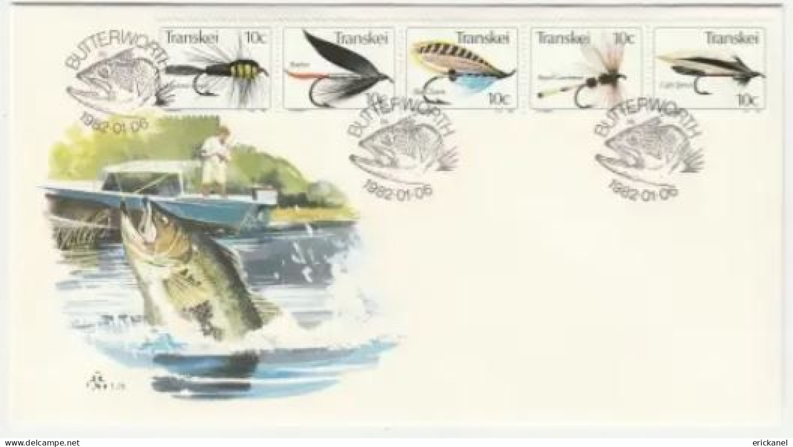 1982 Transkei Fishing Flies Crafted In Transkei FDC 1.25 Starting Montana Nymph - Transkei