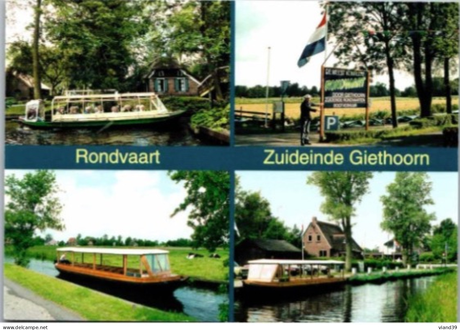 GIETHOOM. -  Rondvaart    Croisières En Bateaux à Travers Giethoom.   Carte Publicitaire. - Giethoorn