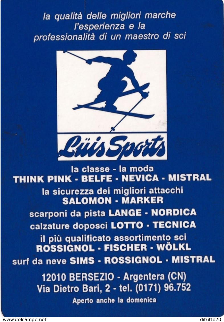 Calendarietto - LUIS SPORTS - Bersezio  - Argentera - Cuneo - Anno 1993 - Petit Format : 1991-00