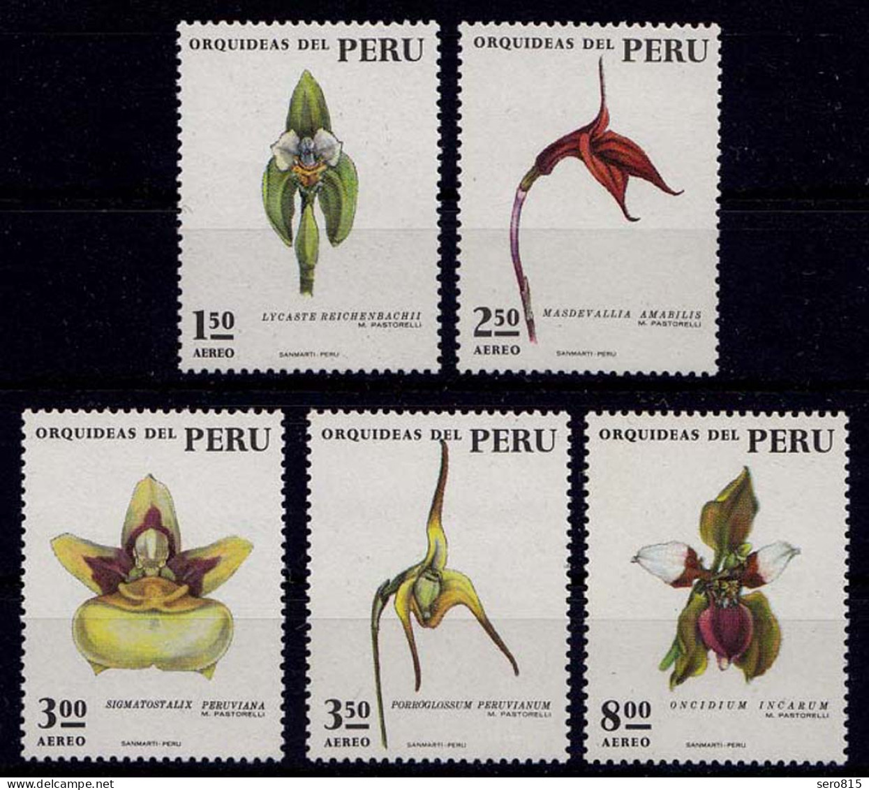 Peru Michel Nr. 931-35 Orchideen Orchids ** Postfrisch   (9358 - Autres & Non Classés