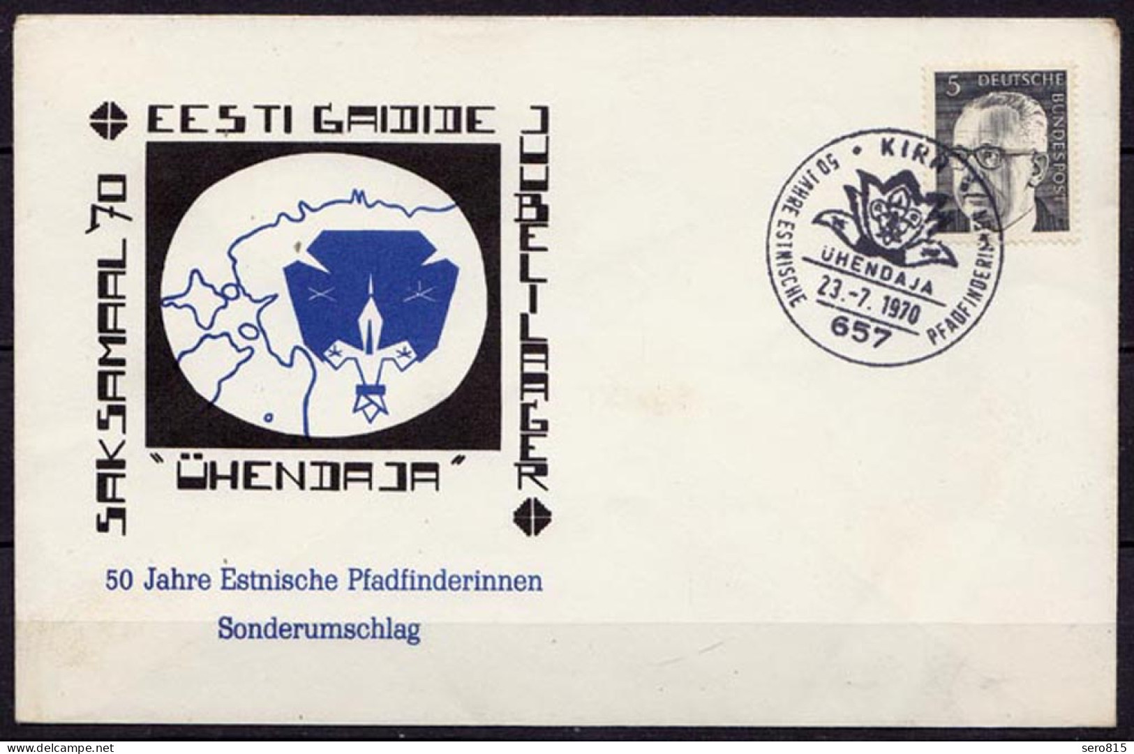 50 Jahre Estnische Pfadfinder/innen Sonderumschlag 1970 Kirn  (10204 - Andere & Zonder Classificatie